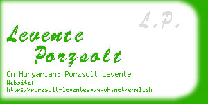 levente porzsolt business card